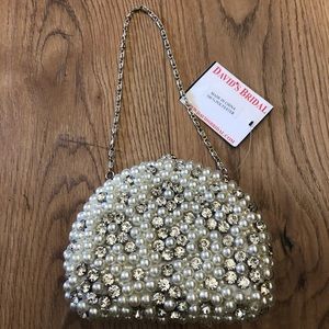 David’s Bridal Pearl and Crystal purse new
